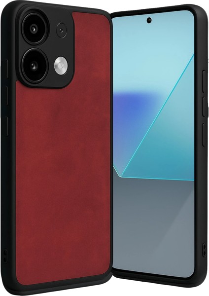 Resveq Newface Xiaomi Redmi Note 13 Pro 5g Kılıf Aras Deri Kapak - Kırmızı