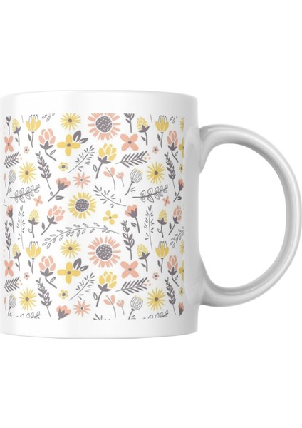 Kişiye Özel Çiçek Desenli Isimli Kupa Bardak modelleri