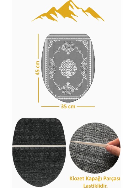 Modern Desenli 3’lü Banyo Paspas Takımı Yıkanabilir Kaymaz Tabanlı Klozet Takımı KLZ0057 fırsatları