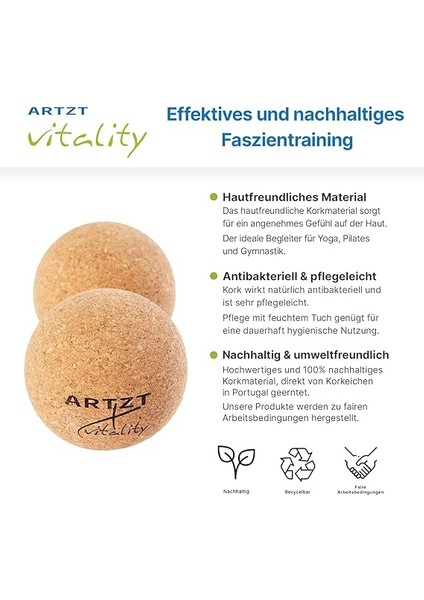 Vitality Mantar Ball Duo | Gerçek Mantardan Çift Bağ Doku Topu | Sürdürülebilir Masaj Topu Portekiz'de Üretilmiştir | Evde Bağ Doku Eğitimi Için Mantar Fasya Topu, Bej, 16 x 8 cm modelleri