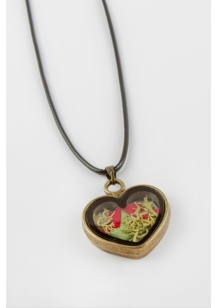 shop Gül Kalp Canlı Kolye-Siyah