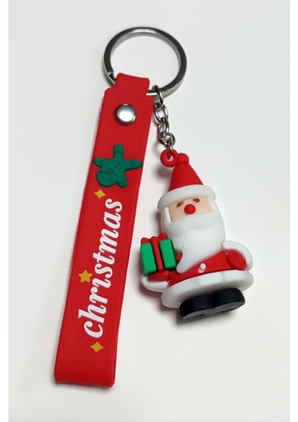 shop Yılbaşı Noel Baba Silikon Anahtarlık-Kırmızı