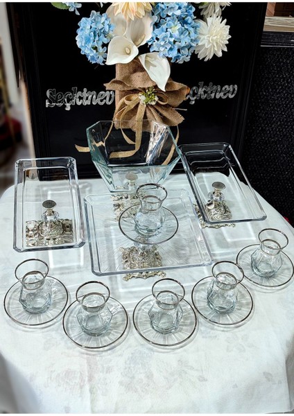 Alya Seçkinev Gümüş Sunum Set 16 Parça Bardak&tabak fiyatları