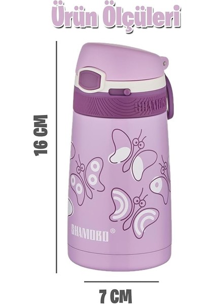 Fiftyfifty Çocuk 350 ml Pipetli Paslanmaz Çelik Termos Bpa Içermez 9 Renk Koyu Pembe indirimleri