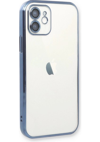 iPhone 12 Kılıf Lensli Silikon - Açık Mavi modelleri