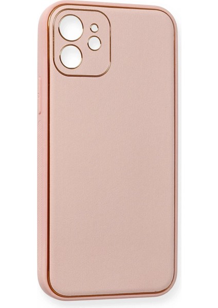 iPhone 12 Kılıf Coco Deri Silikon Kapak - Pembe fiyatları