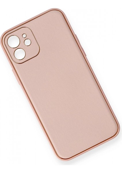 iPhone 12 Kılıf Coco Deri Silikon Kapak - Pembe modelleri