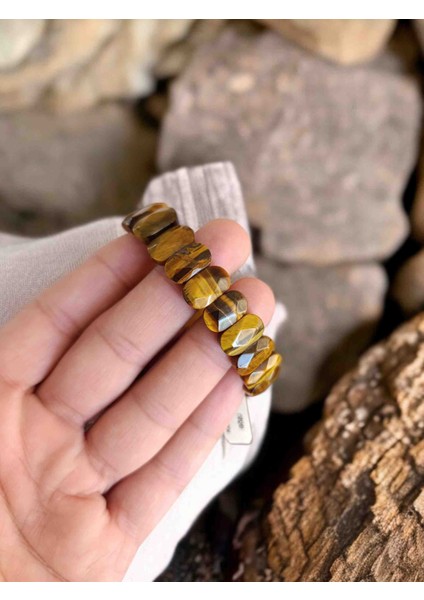 Kaplan Gözü Taşı Bileklik Gerçek Hakiki Doğal Taş Bileklik Faset Kesim Doğal Taş Bileklik