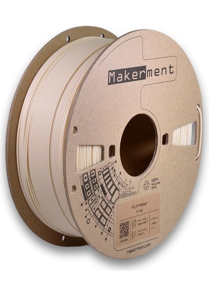 Pla Maker, 1.75MM 1kg 3D Yazıcı Pla Filament (Fil Dişi)