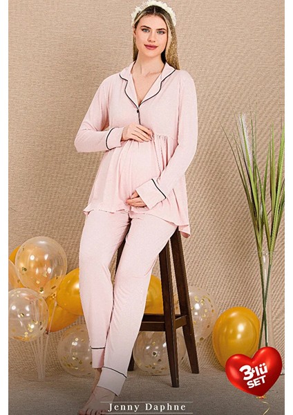 Lady Lingerie Sabahlıklı Lohusa-Hamile Pijama Takımı 3'lü Set fırsatları