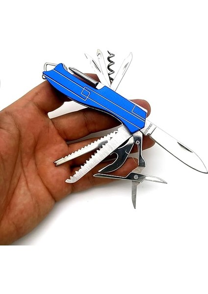 11 Fonksiyonlu Kamp Cep Çakısı Multitool Mavi indirimleri