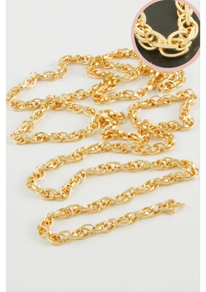 shop 5 mm Oval Zincir 1 Metre-Sarı
