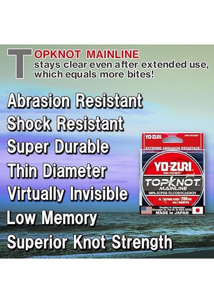 Topknot Mainline Natural Clear 200 (182 M) Florokarbon Olta Misinası fiyatları
