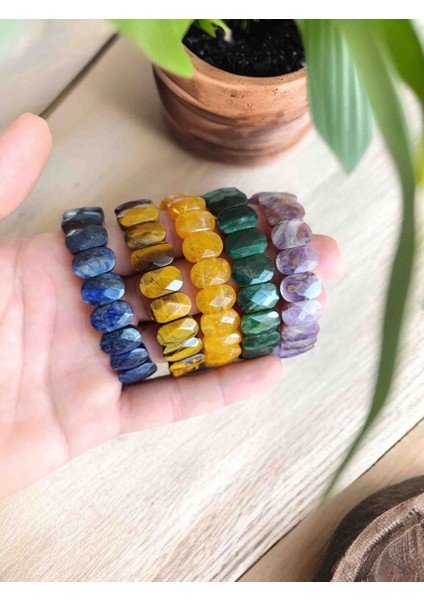 Sitrin Bileklik Doğal Taş Faset Kesim Doğal Taş Bileklik