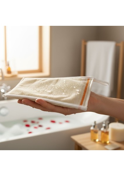Cildi Arındıran %100 Floş Peeling Kese Duş Eldiveni, Normal Cilt Tipine Uygun