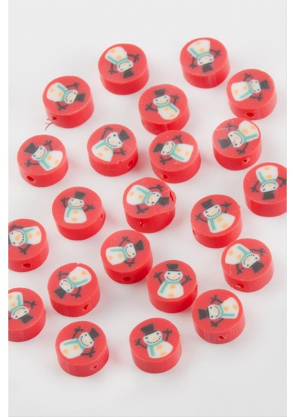 shop Kardan Adam Yılbaşı Fimo Boncuk 100 Adet-Kırmızı