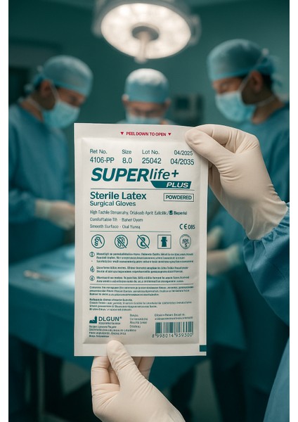 + Plus Steril Latex Cerrahi Eldiven 8.0 Pudralı - Steril R (Tek Kullanımlık) 2li Paket fırsatları