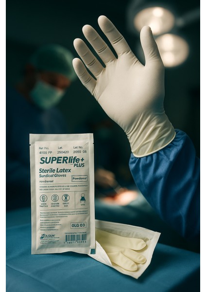 + Plus Steril Latex Cerrahi Eldiven 8.0 Pudralı - Steril R (Tek Kullanımlık) 2li Paket indirimleri
