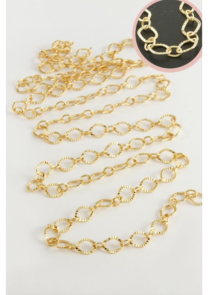 shop 7 mm Noktalı Oval Zincir 1 Metre-Sarı