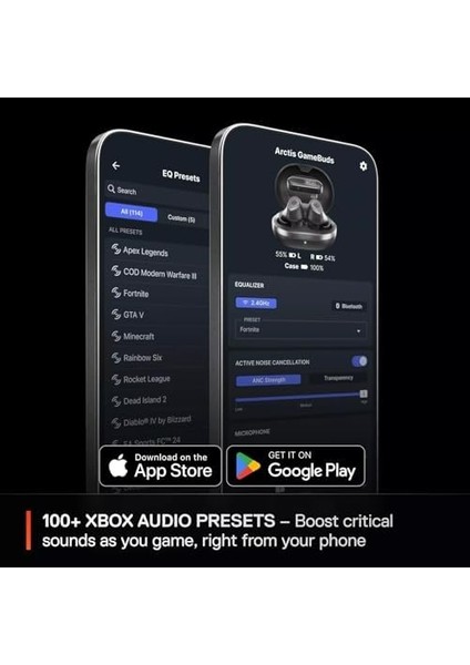 Arctis Gamebuds Xbox Için - Kablosuz Kulak Içi Oyun Kulaklığı - 2,4 Ghz + Bt 5.3 - Anc/şeffaflık Modu - Suya Dayanıklı IP55 - 40H Pil - Kablosuz Şarj - Xbox, Ps5, Pc, Switch, Mobil modelleri