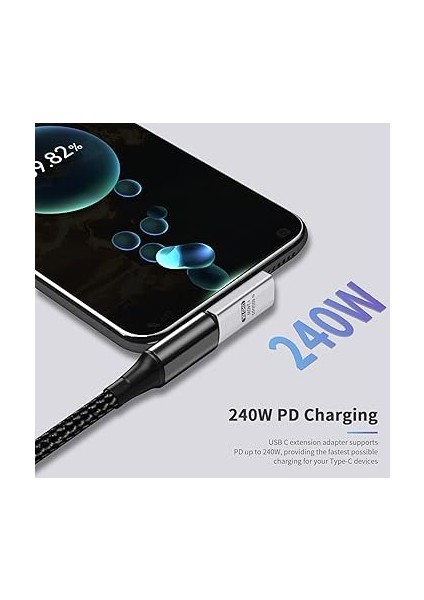 Açılı USB C (2 Paket) USB C Erkek - C Dişi Adaptör - 40GBPS Veri Aktarımı, 240W Şarj, Thunderbolt 4/3, Macbook, Tablet Için Uyumlu 8k Video fiyatları