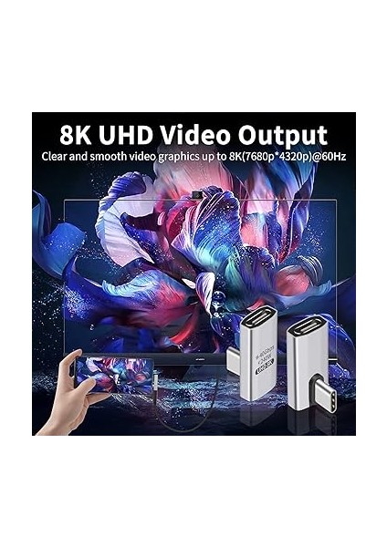 Açılı USB C (2 Paket) USB C Erkek - C Dişi Adaptör - 40GBPS Veri Aktarımı, 240W Şarj, Thunderbolt 4/3, Macbook, Tablet Için Uyumlu 8k Video fırsatları