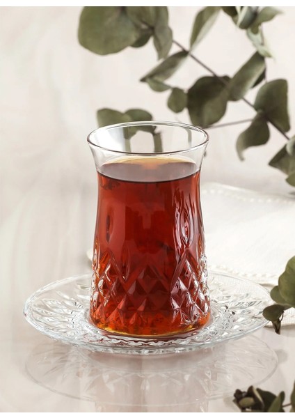 Lav Odin 12 Parça Cam Çay Seti – 6 Kişilik Bardak & Tabak Takımı fiyatları