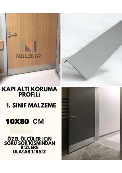 Kapı Altı Koruması Tekmelik Alüminyum Gri Renk 10X2 L 80CM 2 Adet