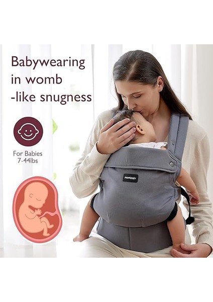 Ergonomik Anne Kanguru | Yenidoğan ve Bebek Taşıma Aparatı | Bel ve Sırt Destekli, Nefes Alabilir Kumaş, Ayarlanabilir Taşıyıcı | 0-36 Ay Için Uygun (Gri) indirimleri