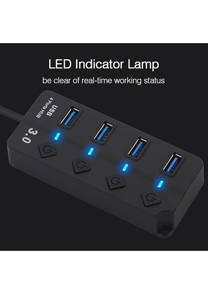 USB Hub, 4 Port USB 3. 0 Hub, USB Adaptörü, USB Dağıtıcı, Kişisel Açma/kapama Anahtarlı Uzatma Dağıtıcı, Tak ve Çalıştır, Ps5, Pc, Dizüstü Bilgisayar, USB Çubuğu, Yazıcı, MacBook ve Daha Fazlası Için fiyatları