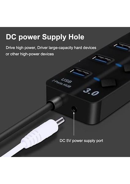 USB Hub, 4 Port USB 3. 0 Hub, USB Adaptörü, USB Dağıtıcı, Kişisel Açma/kapama Anahtarlı Uzatma Dağıtıcı, Tak ve Çalıştır, Ps5, Pc, Dizüstü Bilgisayar, USB Çubuğu, Yazıcı, MacBook ve Daha Fazlası Için fırsatları