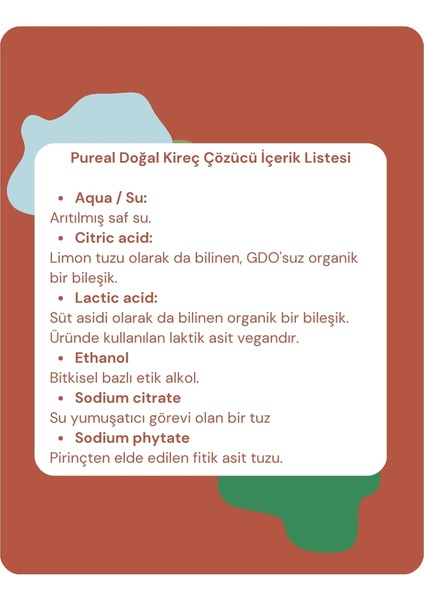 Doğal Kireç Çözücü - Tüm Kireçli Yüzeyler, Espresso ve Kahve Makineleri - Su Isıtıcıları fiyatları