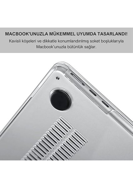 MacBook Air 15" 2023-2024 M2-M3-M4 Çip ile Uyumlu Şeffaf Dayanıklı Koruyucu Kılıf, Ultra Ince Kabuk Koruma Sert Kapak Air 15.3" A2941 A3114 A3241 fırsatları