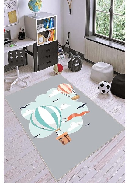 Home Kaymaz Tabanlı Makinede Yıkanabilen Bebek Halısı AR1123