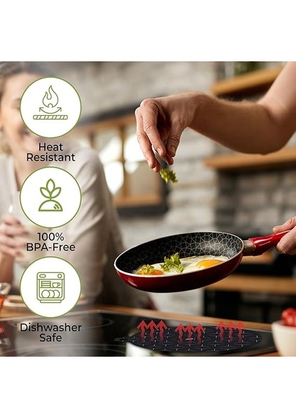 Nature™ Indüksiyon Koruma Matı, 4 Adet, Ocak Kapağı, Indüksiyon Alanı, Indüksiyon Koruması, Indüksiyon Matı, Indüksiyon Kapağı, Ocak Kapağı Plakası, 4 Adet, Siyah modelleri