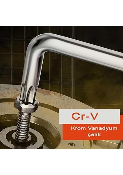 Uzun Boy Tork Alyan Takımı - 9 Parça T-Alyan Anahtar Takımı - Torx Allen Set fırsatları