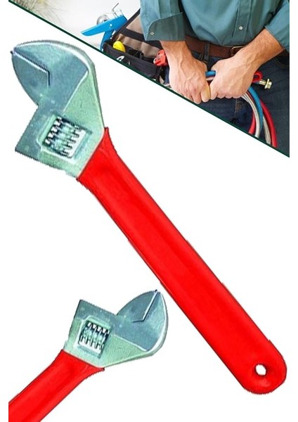 Anahtar Ayarlanabilir Ingiliz Anahtarı 10" 250MM Kurbağacık Anahtar Kırmızı 1410