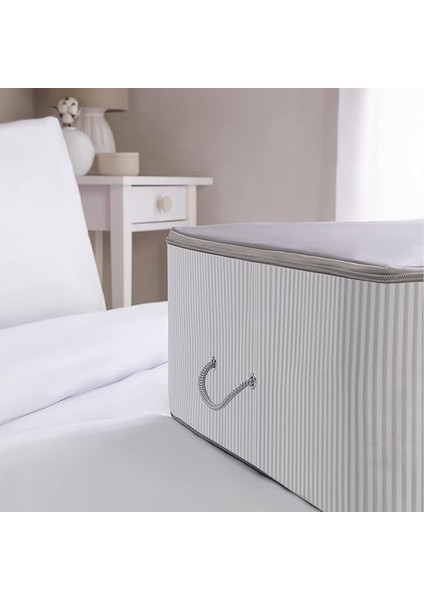 Home Textile Mega Boy Gri Çizgili Stuff &amp; Things Baza Altı Hurç 74 x 46 x 22 cm fırsatları