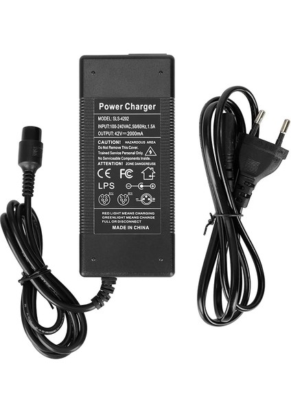 42V 2A Şarj Aletleri Elektrikli B Ce Scooter Şarj Aletleri Adaptörü 36V Lityum Pil Için 3-Prong Inline,black Eu Plug