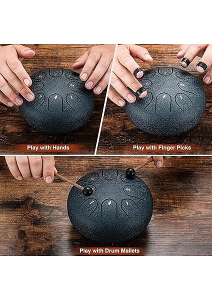 3 Inç 6 Not Dil Davul Çelik Mini El Davul Yeni Başlayanlar Için Baget ile Taşınabilir Endişesiz Davul fiyatları