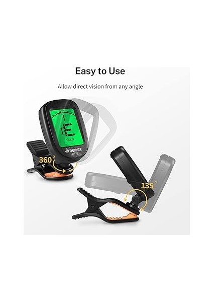 Gitar Tuner Klipsli Hassas Kromatik, Akustik Gitar Bas Keman Ukulele Tuner Dt-2 modelleri