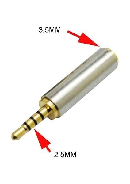 2.5mm Erkek 3.5mm Dişi 4 Boğum 3 Çizgi Kulaklıklı Mikrofon Çevieici indirimleri