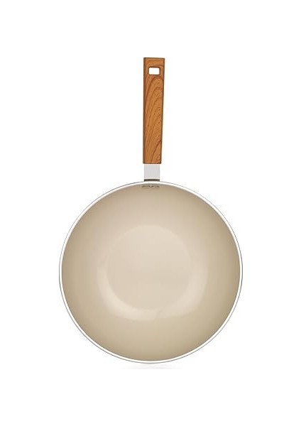 Ceramoni Seramik Wok Tava 28 Cm-Krem modelleri