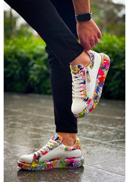 Kb-02 Kuback Bağcıklı Crocodile Beyaz Kırmızı Günlük Erkek Ayakkabı fırsatları