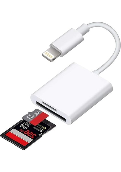 Lightning Girişli iPhone 11 12 13 14 Uyumlu Kart Okuyucu Sd Kart Adaptörü Tf Kart Okuyucu Disk Adaptörü Mobil Kart Okuyucu Hızlı Aksesuarları Bağlayın - (S101 - Lightning) fırsatları