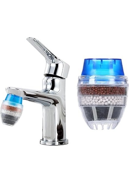 Lua 5 Katmanlı Aktif Karbon Su Arıtma Aparatı, Su Filtresi Arıtma Mutfak Dokunun Filtrasyon Aktif Karbon Klor Florür Ağır Metaller Sert Su Yumuşatıcı Su Dokunun Filtre Kaldırır