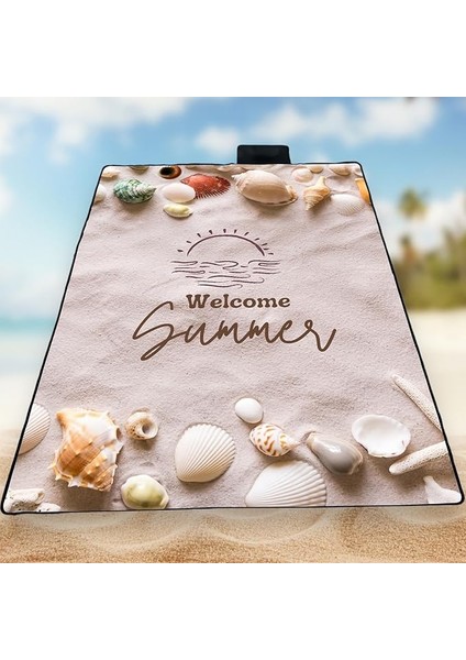 Plaj Örtüsü, Piknik Örtüsü, Plaj Matı, Piknik Matı, Kamp Matı, Kamp Örtüsü, Kamp Battaniyesi, Piknik Battaniyesi, Su Geçirmez, Kum Tutmaz, 3 Ayrı Desen Seçeneği (Deniz Kabukları)