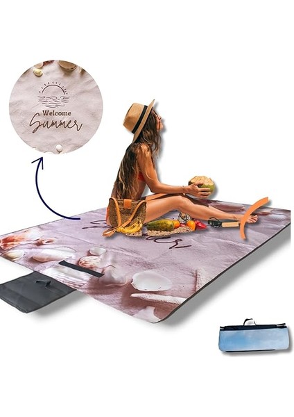 Plaj Örtüsü, Piknik Örtüsü, Plaj Matı, Piknik Matı, Kamp Matı, Kamp Örtüsü, Kamp Battaniyesi, Piknik Battaniyesi, Su Geçirmez, Kum Tutmaz, 3 Ayrı Desen Seçeneği (Deniz Kabukları) fiyatları
