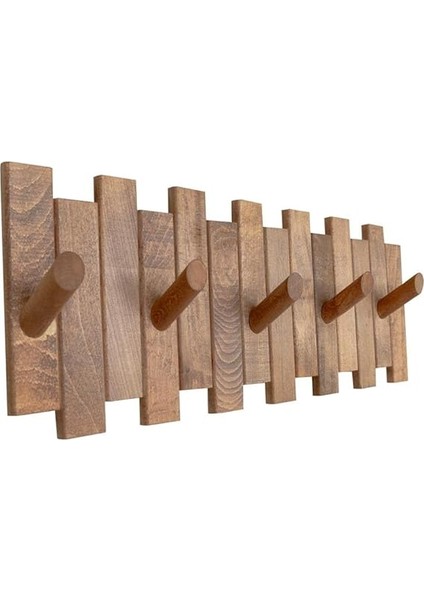 Ahşap Duvar Kapı Askısı Elbise Askılık Çit Model 5 Askılı Yuvarlak fiyatları