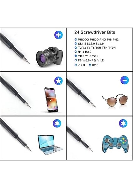 Hassas Mühendis Tornavida Seti, 24 Bit ile 24 In 1 Mini Tornavida Seti, Akıllı Telefon, Oyun Konsolu, Tablet, Gözlük, Saat Için Taşınabilir Kutulu Manyetik Hassas Tornavida Seti modelleri